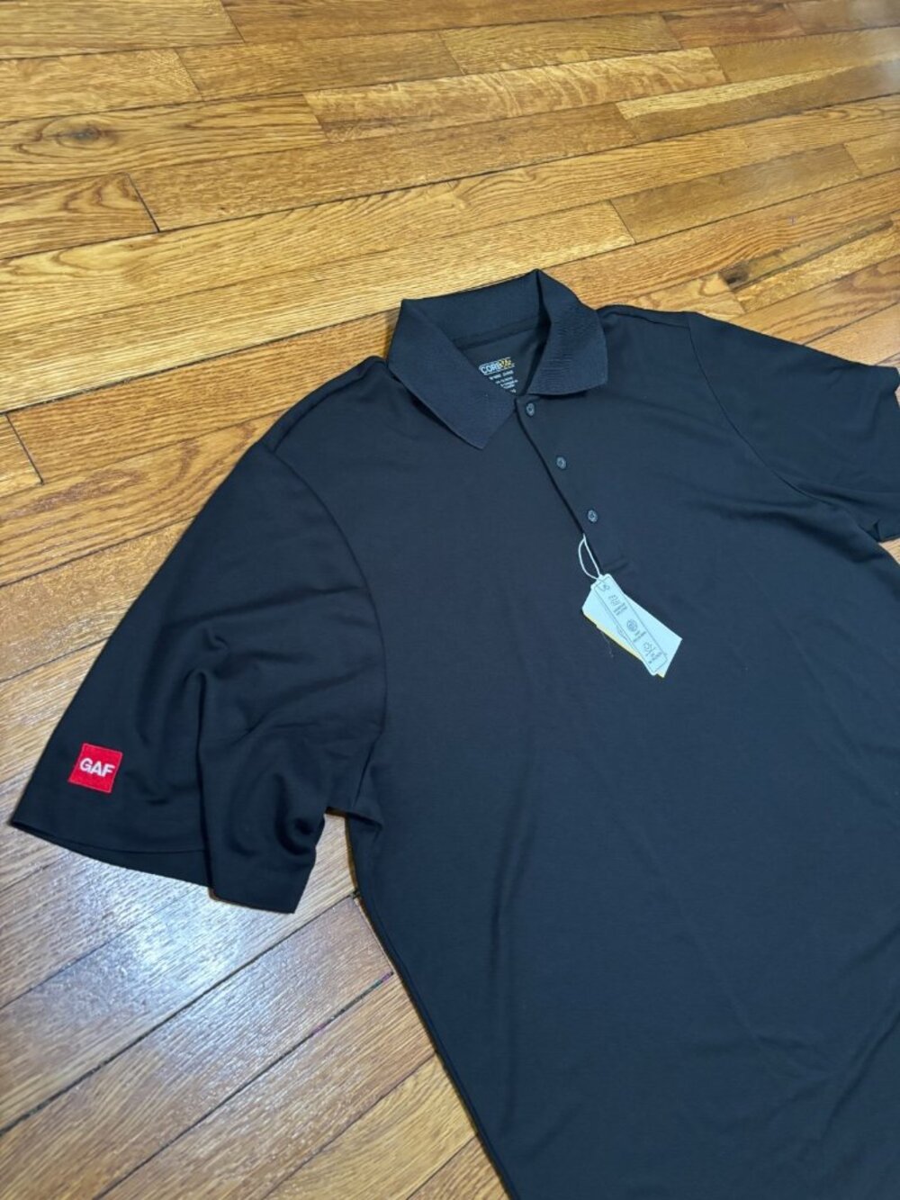 Core 365 Men's Polo Shirt Size 3XL Black Short Sleeve Jersey GAF Roofing NWT - Picture 2 of 5